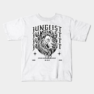 JUNGLIST  - Lion On Text (Black) Kids T-Shirt